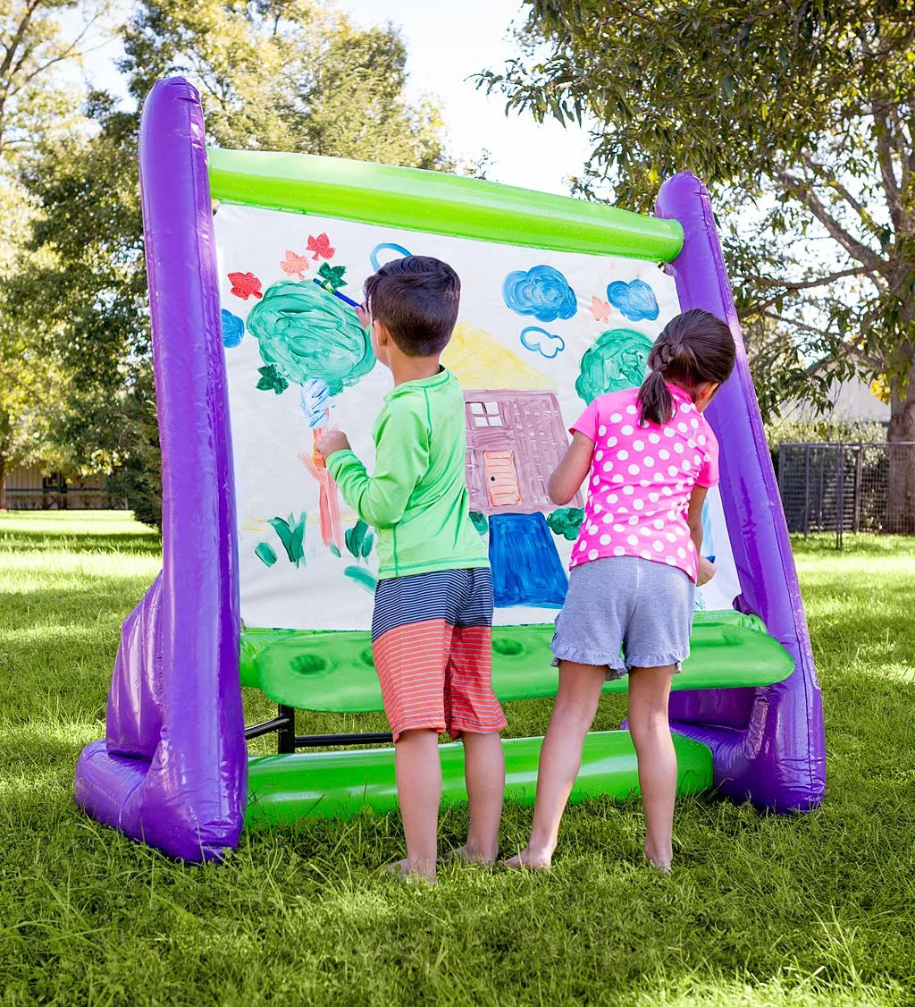 Giant Inflatable Indoor and Outdoor Easel With Paints, Sponges, Brushes, Built-in Art Tray, 62"L ... | Walmart (US)