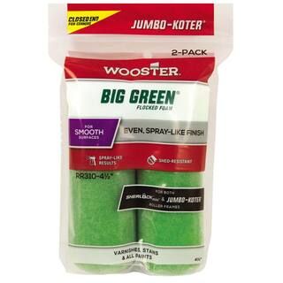 Wooster 4-1/2 in. Jumbo-Koter Big Green Flocked Foam Rollers (2-Pack) 0RR3100044 - The Home Depot | The Home Depot