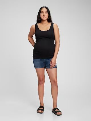 Maternity Inset Panel 4" Denim Shorts | Gap (US)