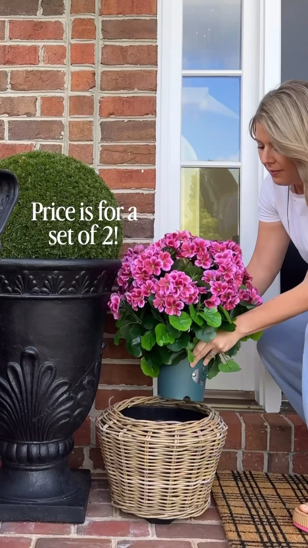 Front porch glow up! Love the pink faux flowers that come potted. They look so realistic!

#LTKmorningroutine #LTKHome #LTKSeasonal