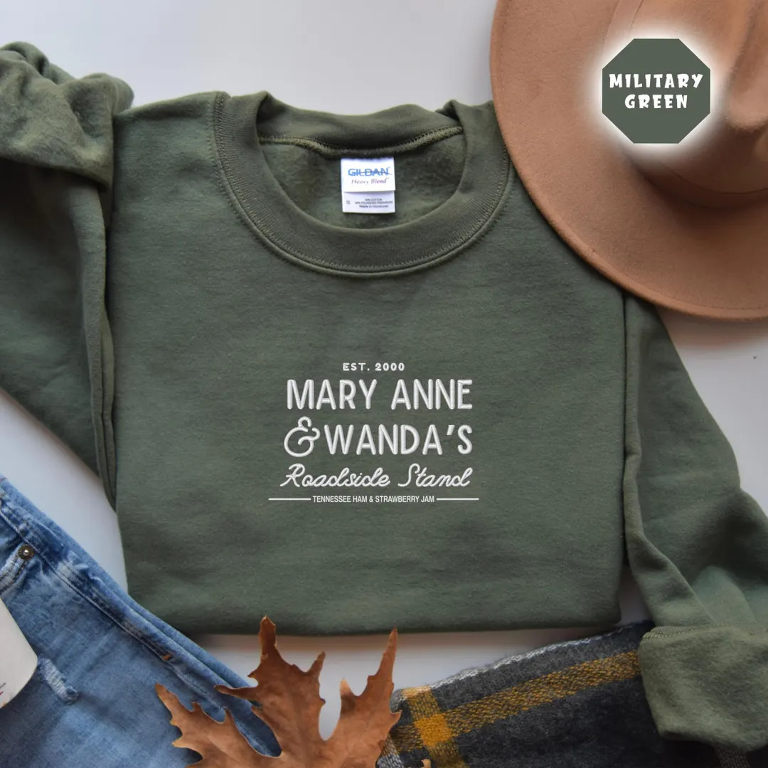 Embroidered Mary Anne and Wanda Sweatshirt, Tennessee Ham and Strawberry Jam, Country Song, Count... | Etsy (US)