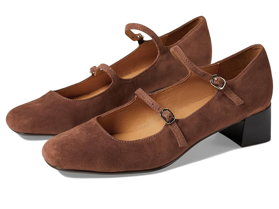 Madewell Nettie Mary Jane Suede High Women's Heels Soft Mahogany : 8 M, Leather/Suede | Zappos