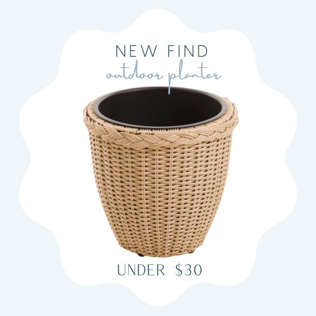 Under $30 rattan braided outdoor planter looks designer but it’s not! 