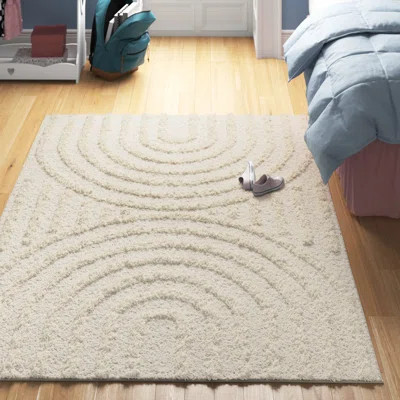 Bartletto Beige Shag Area Rug | Wayfair North America
