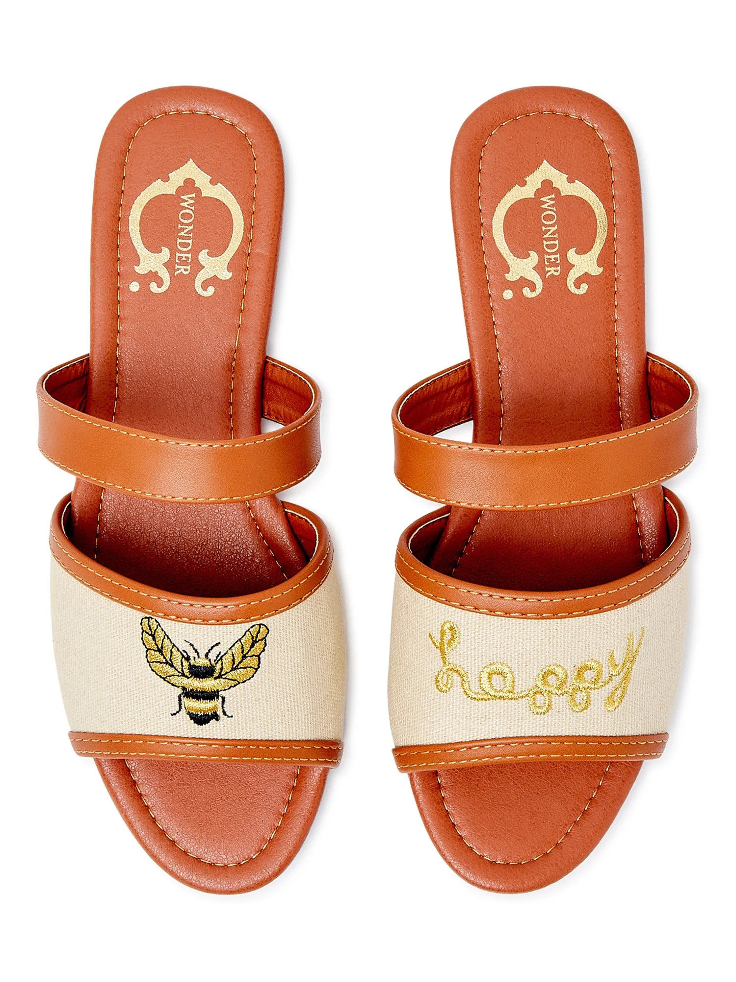 C. Wonder Women's Conversational Slide Sandals - Walmart.com | Walmart (US)