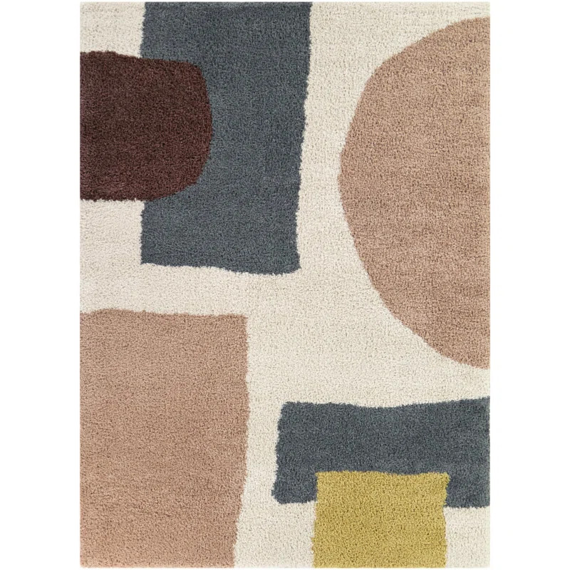 Vasileior Cream Modern Geometric Area Rug | Wayfair North America