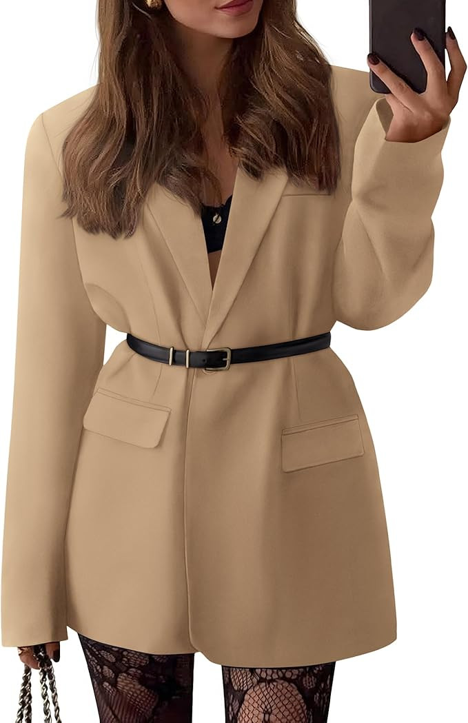 BTFBM Blazers Business Casual Open Front Suit Jackets | Amazon (US)