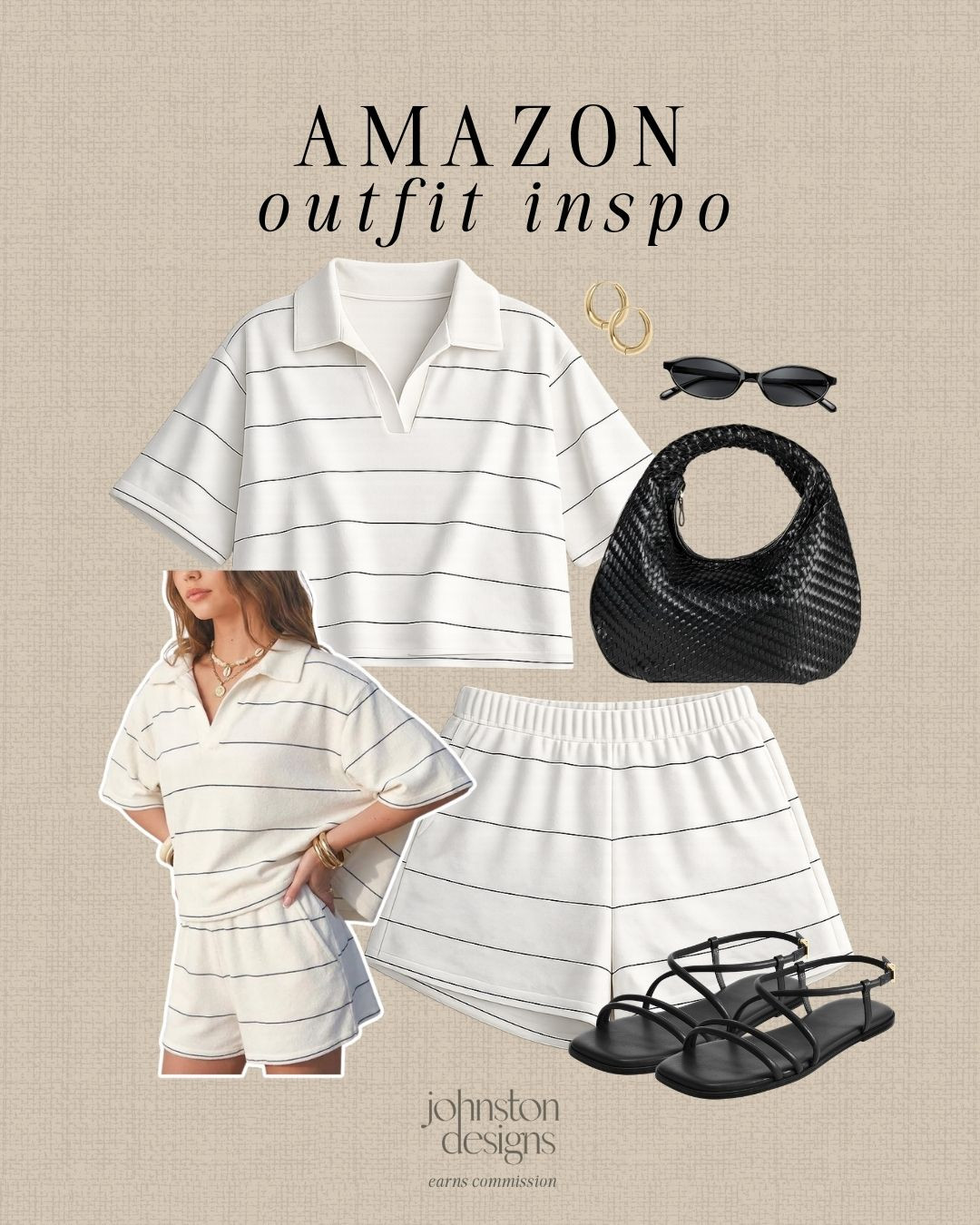 The easiest throw on and go set. 🖤 Comfy, relaxed and still looks styled with just a few simple accessories

Amazon matching set, lounge set outfit, casual summer outfit, comfy chic outfit, striped set outfit, everyday outfit inspo, effortless style, travel outfit idea, neutral outfit set, affordable amazon fashion. 

 #LTKootd