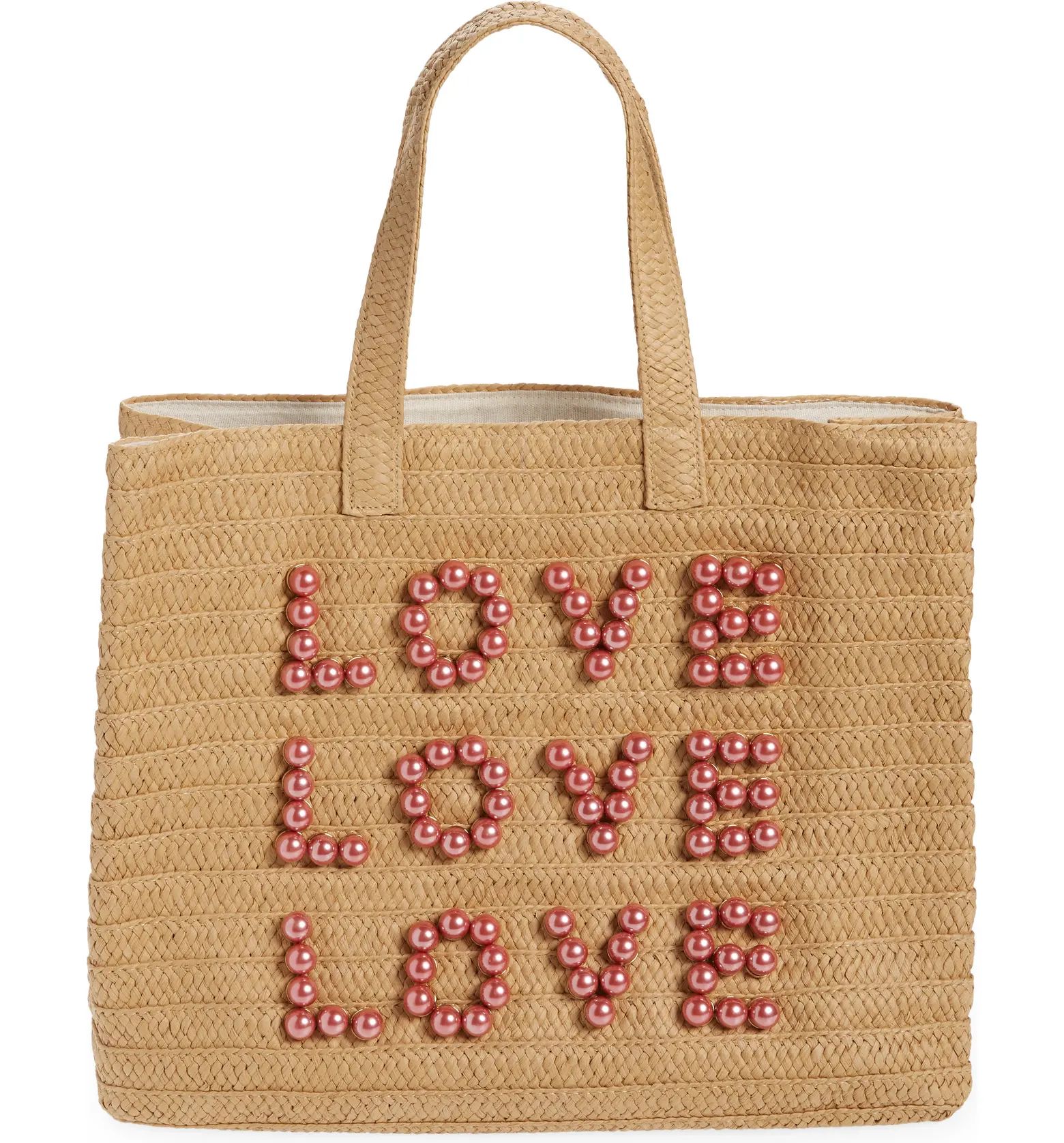 btb Los Angeles Three Times the Love Straw Tote | Nordstrom | Nordstrom