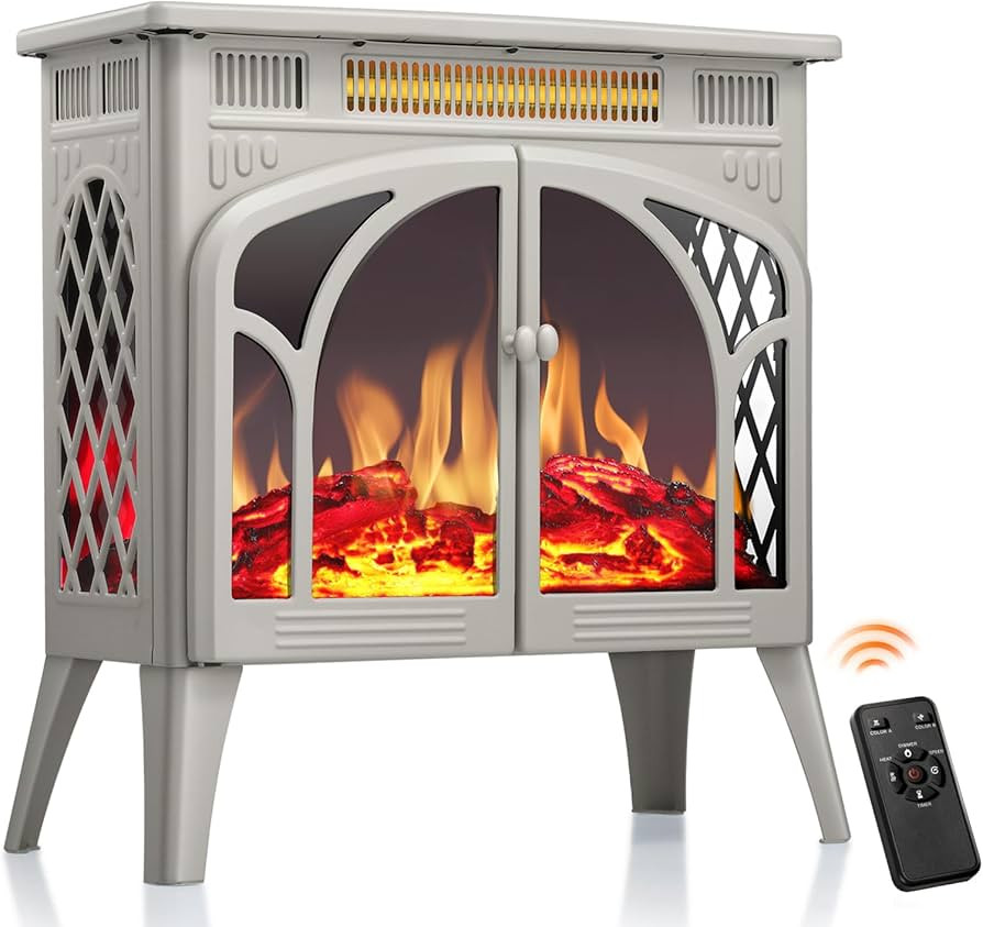R.W.FLAME Electric Fireplace Heater 25" with Remote, Cathedral Stylish, Different Flame Effects a... | Amazon (US)