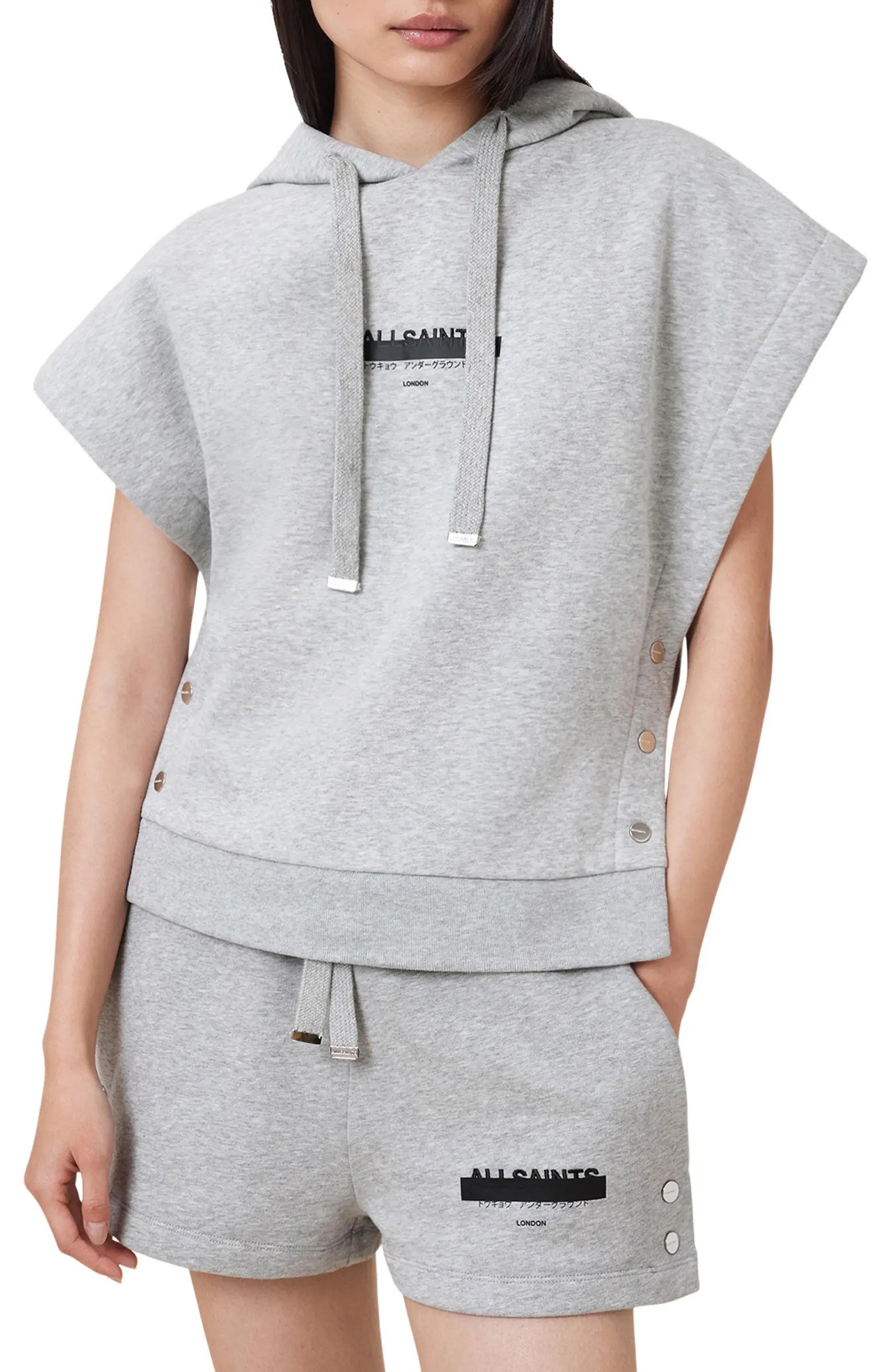 AllSaints Sorri Logo Graphic Muscle Hoodie | Nordstrom | Nordstrom