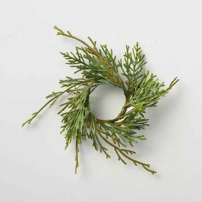 4pc Faux Cedar Plant Napkin Ring Set - Hearth & Hand™ with Magnolia | Target