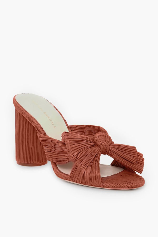 Terracotta Shantung Penny Knot Mules | Tuckernuck (US)