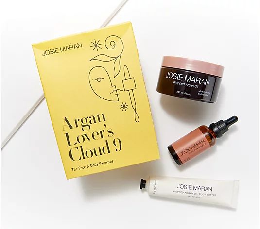 Josie Maran Argan Lovers Cloud 9 Skin 3pc Face & Body Holiday Box Set - QVC.com | QVC