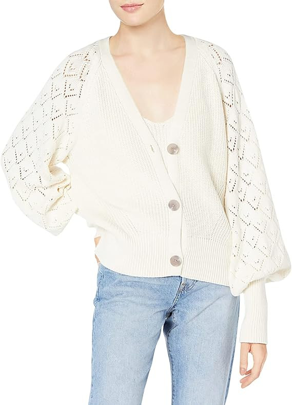 The Drop Women's Divya Pointelle Full Sleeve Cardigan Sweater | Amazon (US)