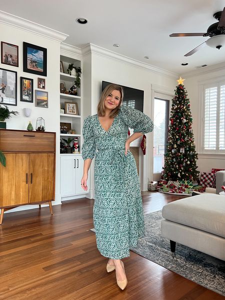 The prettiest wrap dress - size XS (adjustable based on how you tie it) Use code LAUREN25 for 25% off sitewide too! 

Shoes were gifted and quite pricey so I’ve linked a more affordable option too!

#LTKsalealert #LTKHoliday