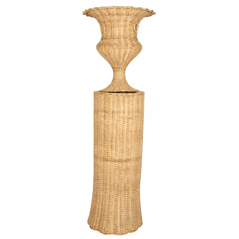 Bungalow Rose Round Scalloped Wicker Pedestal | Wayfair | Wayfair North America