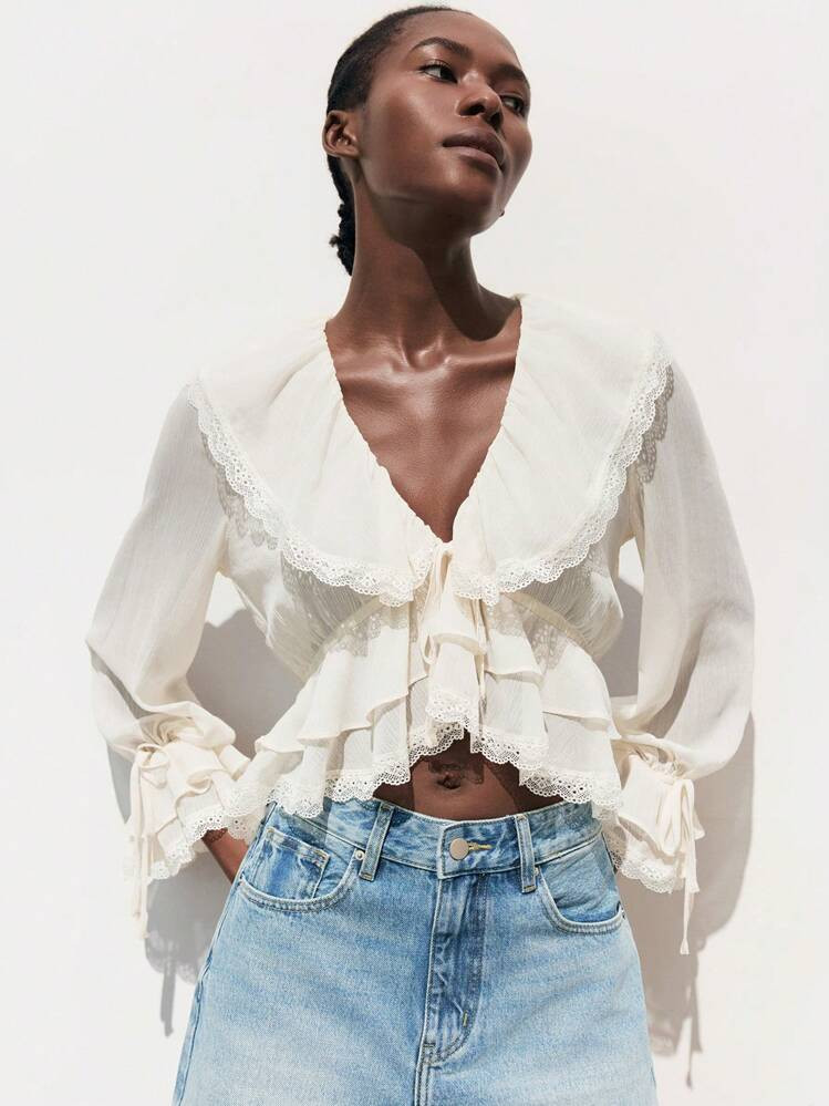MAIJA Summer Beach Floral Print Petal Sleeve Button Down Blouse São João Women's Clothing Mother's Day Country Concert Outfit | SHEIN
