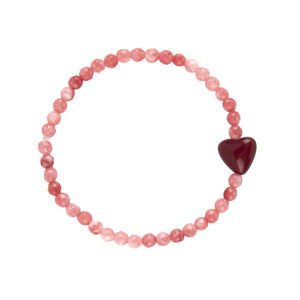 Pink And Red Chalcedony Heart Bracelet | Not On The High Street