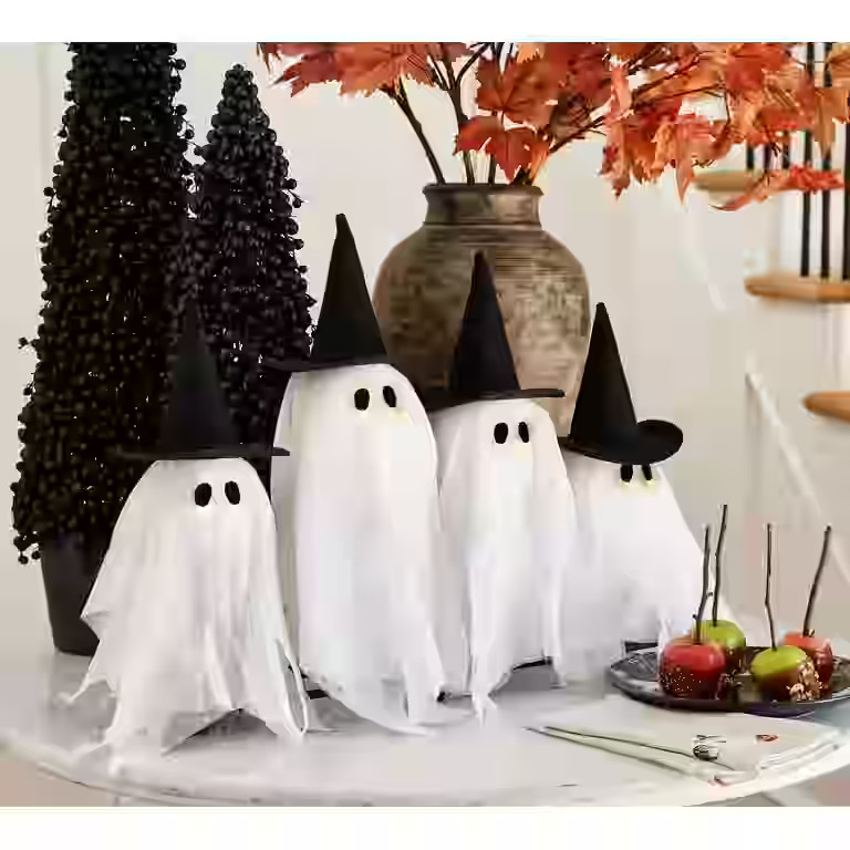 Halloween LED Ghost Centerpiece - 12" Halloween Table Decor with 4 Glowing Floating Phantoms | Ba... | Walmart (US)