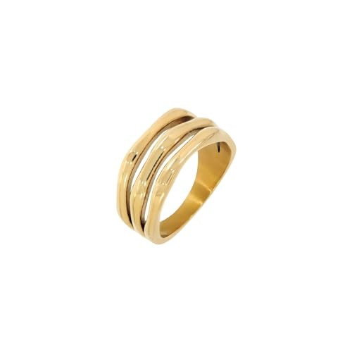 Hey Harper Gold Plated Stacking Ring - Waterproof & Sweatproof - Gift for Women - Everyday Non Tarnish Cute Fashion Circle Ring | Amazon (US)