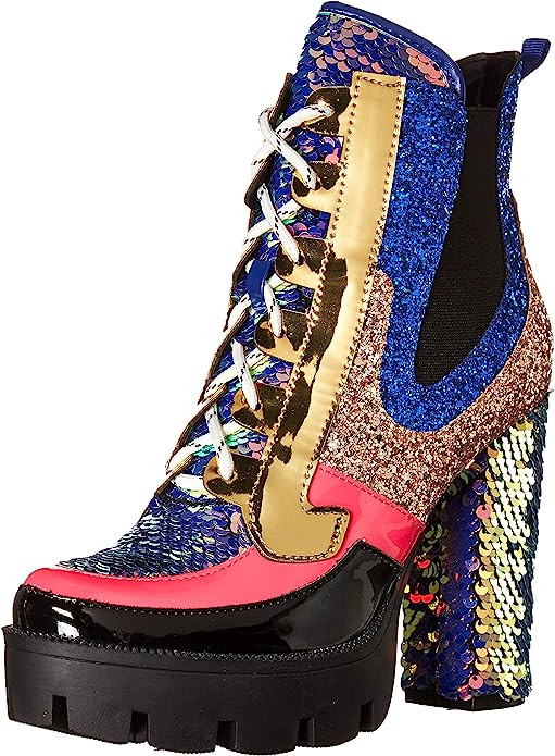 Cape Robbin Nell Gold Glitter Platform Chelsea Ankle Boots with Chunky Block Heels for Women Feat... | Amazon (US)