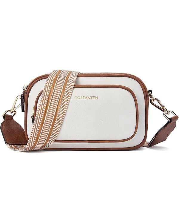 BOSTANTEN Crossbody Bags for Women Vegan Leather Purse Shoulder Handbags with Wide Strap | Amazon (US)