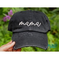 Mama Hat | Distressed Baseball Cap Or Ponytail Gifts For Mom Life Personalized Embroidered Hats Moms New Gift | Etsy (US)