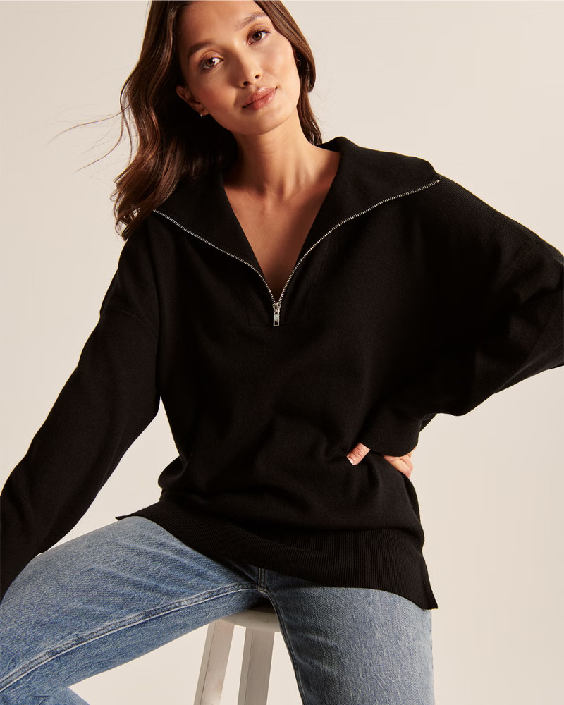 LuxeLoft Oversized Legging-Friendly Half-Zip | Abercrombie & Fitch (US)