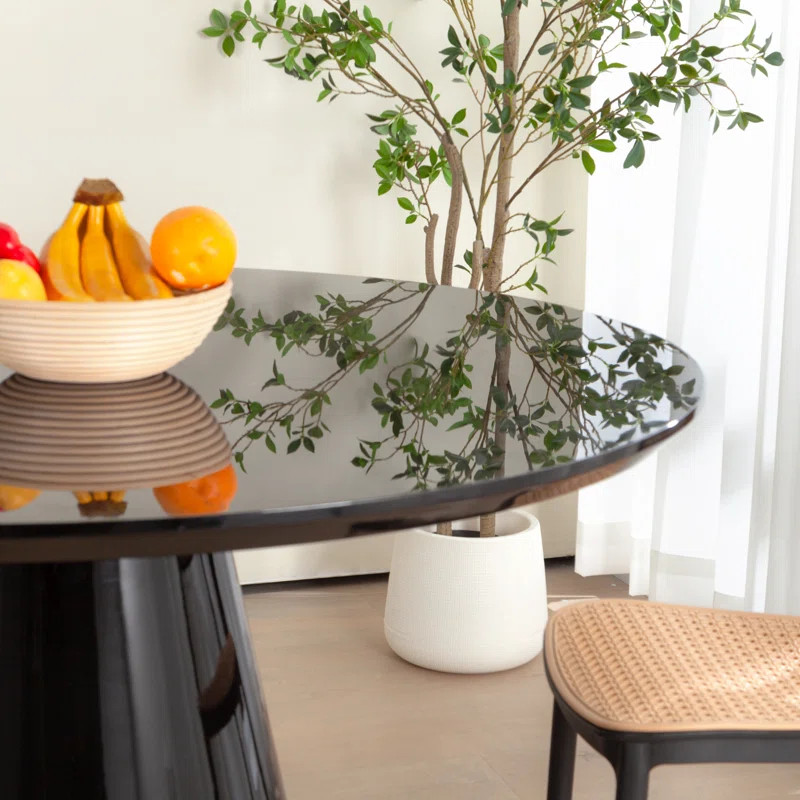 Dagrund Luxury High Gloss Round Dining Table | Wayfair North America