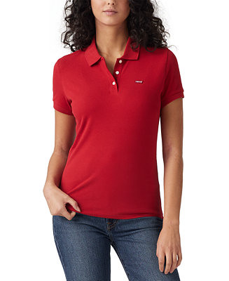 Women's Short-Sleeve Piqué Knit Polo Shirt | Macy's
