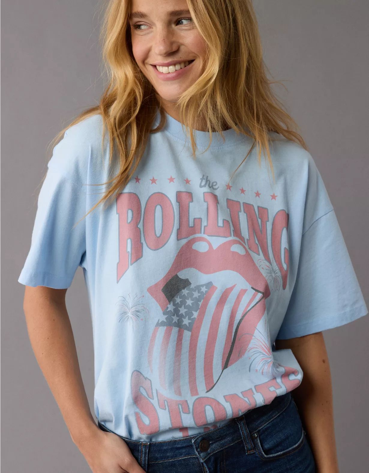 AE Oversized Rolling Stones Graphic Tee | American Eagle Outfitters (US & CA)