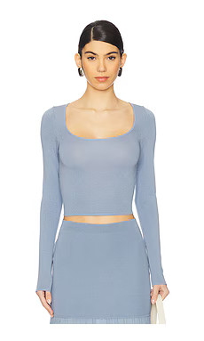 4th & Reckless Nancy Knit Top in Blue from Revolve.com | Revolve Clothing (Global)