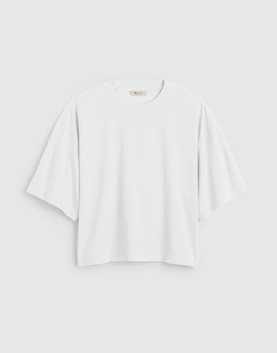The Boxy Crop Tee in Allday Jersey | Madewell