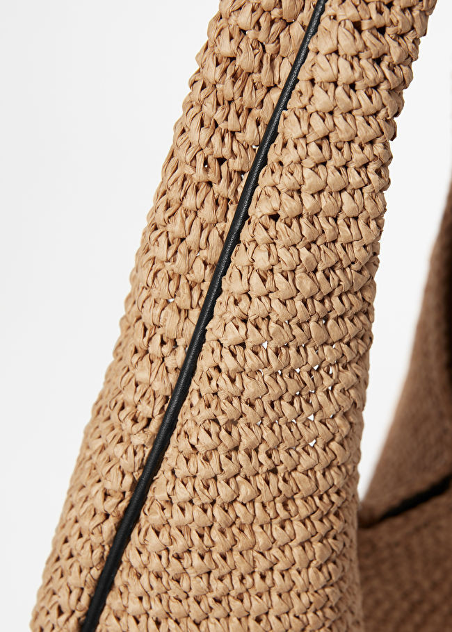 Leather-Piping Straw Shoulder Bag | & Other Stories - US