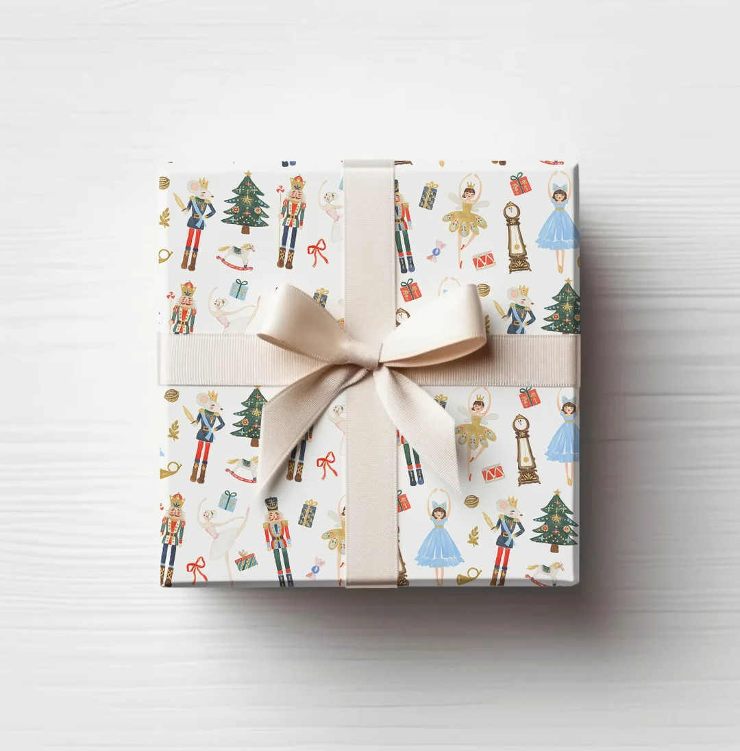 Christmas Wrapping Paper Nutcracker Watercolor, Clara, Sugar Plum Fairy, Holiday Gift Wrap, - Ets... | Etsy (US)