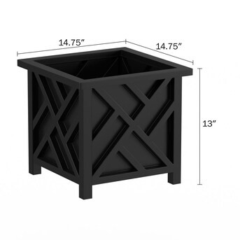 Nature Spring 14.75-in W x 13-in H Black Plastic Contemporary/Modern Outdoor Planter | Lowe's