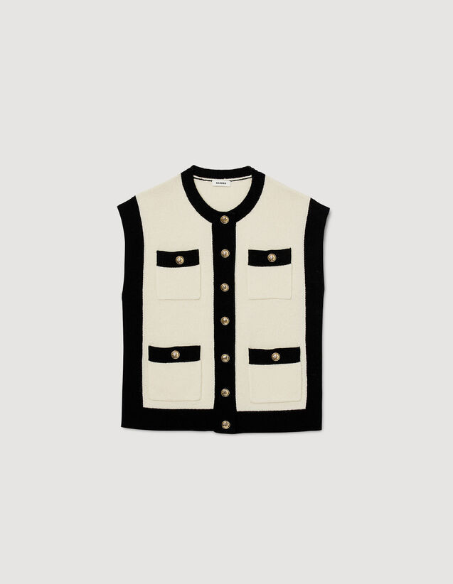 Loose sleeveless coatigan | Sandro-Paris US