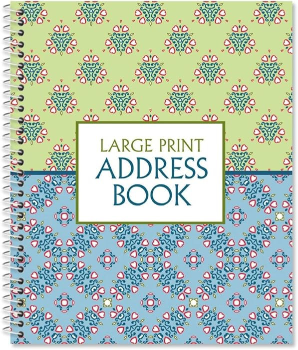 Current Fresh Patterns Large Print Address Book, 56 Pages, Big 7” x 8.5” Spiral Bound, Soft C... | Amazon (US)