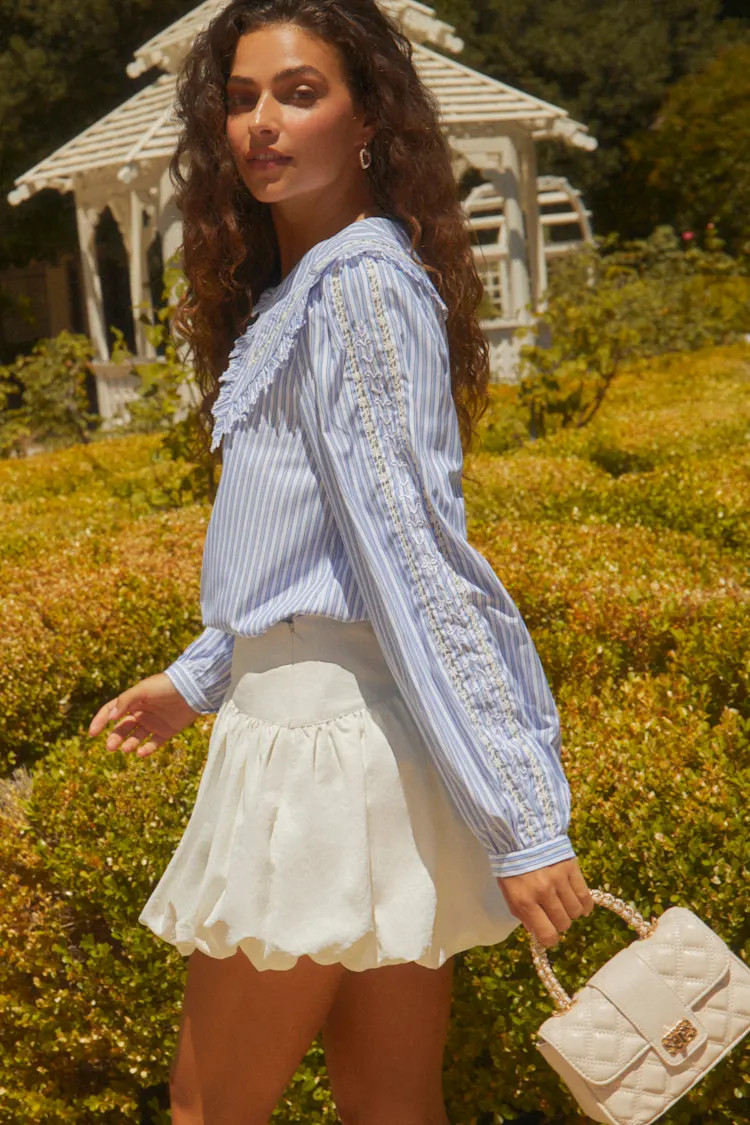 Cutely Defined White Bubble-Hem Mini Skort | Lulus