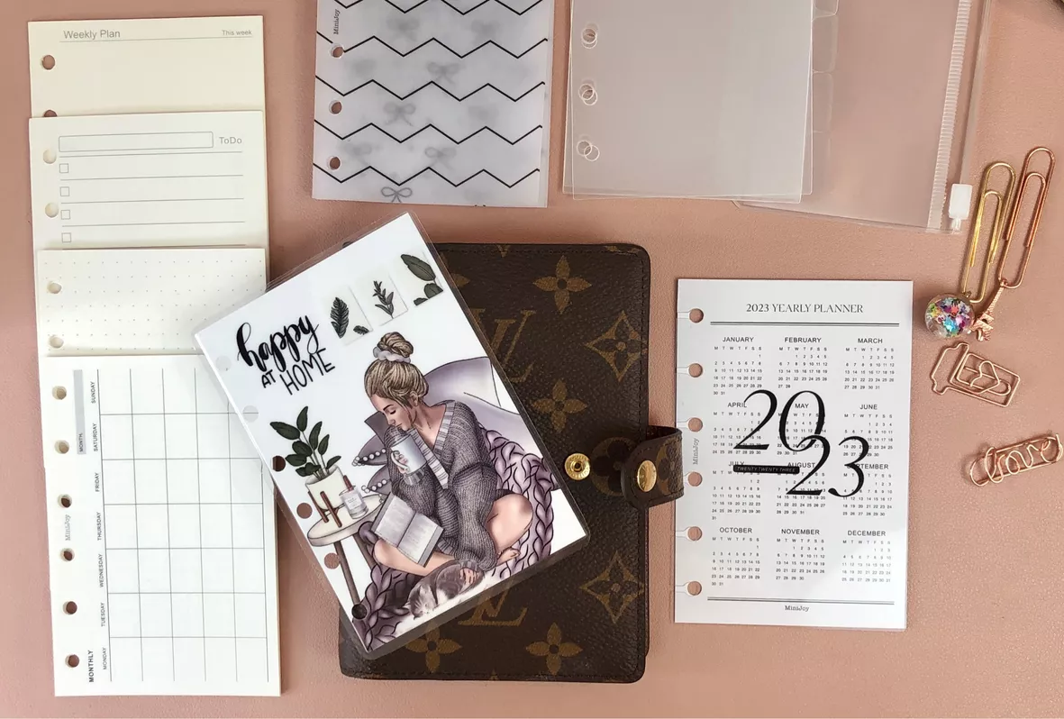 Louis Vuitton Monogram Organizer Notebook Planner+Agenda Inserts +