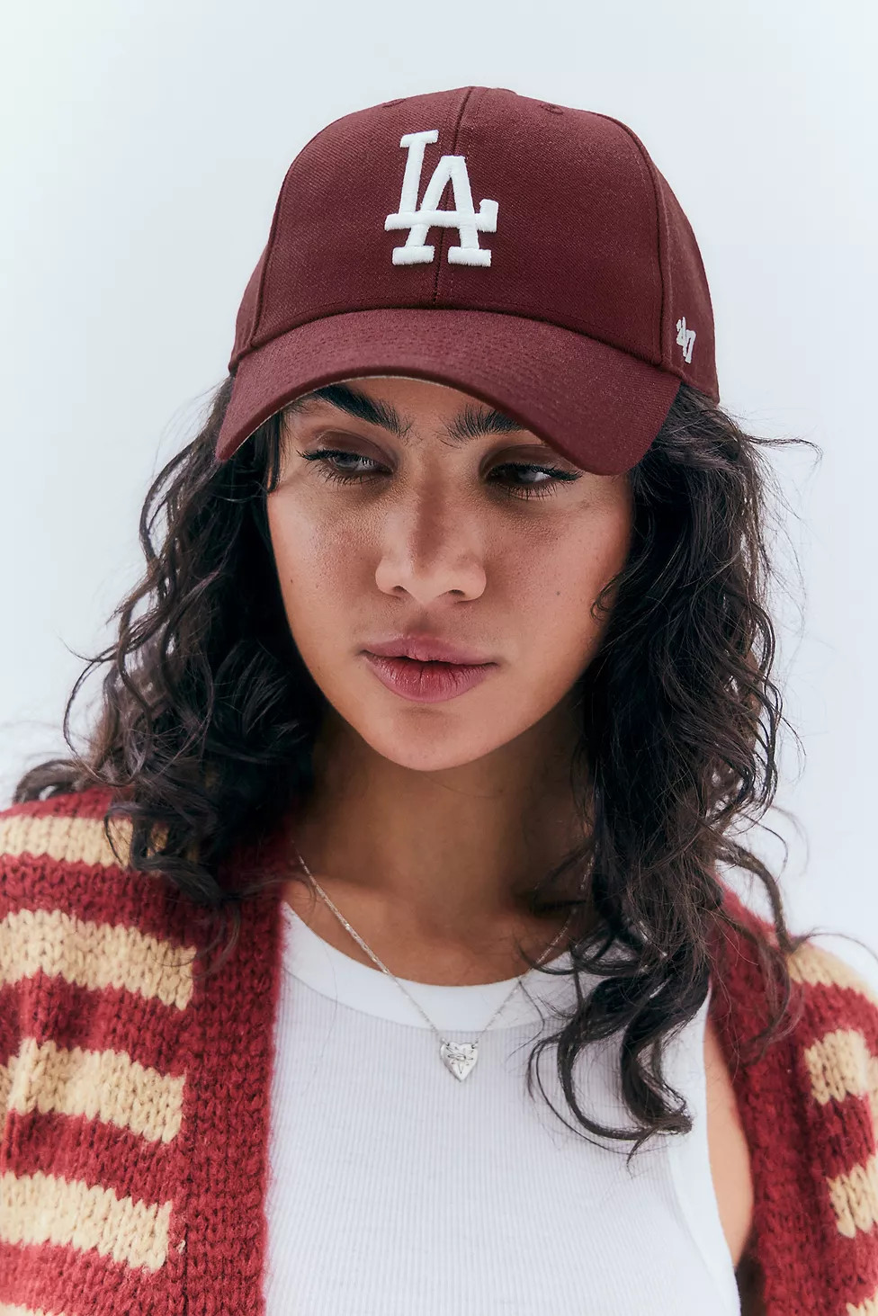 '47 Brand LA Dodgers Maroon MVP Baseball Cap | Urban Outfitters (EU)