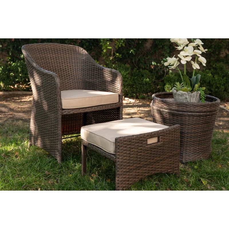 Ermias Wicker/Rattan 2 - Person Seating Group with Cushions | Wayfair North America
