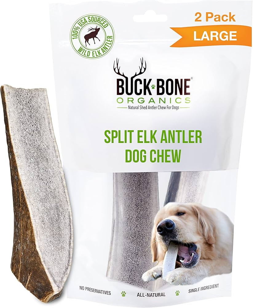 Buck Bone Organics Dog Chews, Elk Antlers for Dogs, Long Lasting Dog Bones for Aggressive Chewers... | Amazon (US)