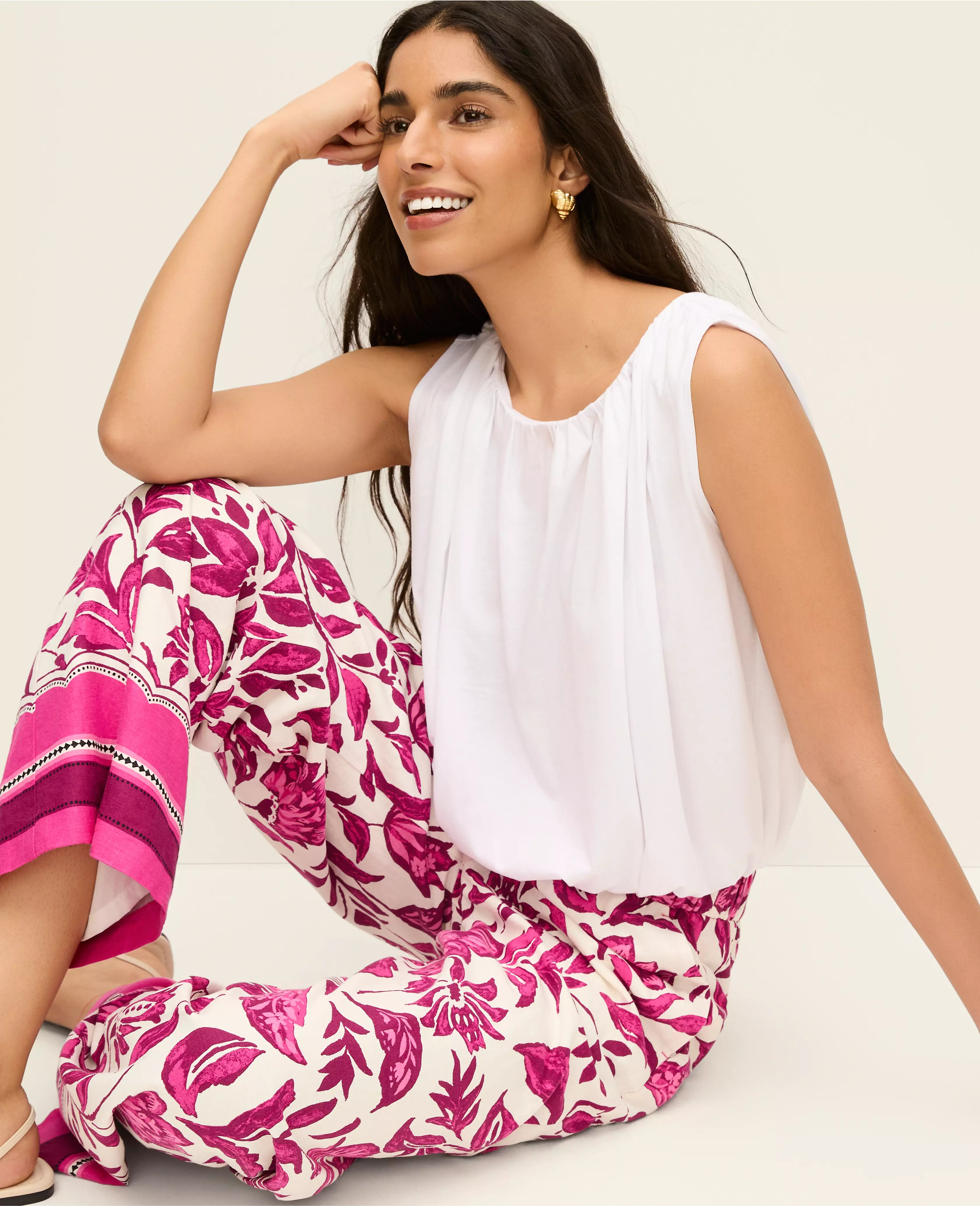 Gathered Bubble Hem Top | Ann Taylor