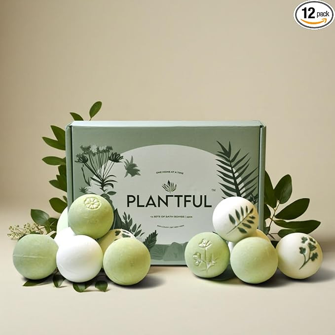 Plantful™ Natural Organic Handmade,12 Gift Sets, Bath Bombs for Women, Shea Moisturize, Essenti... | Amazon (US)