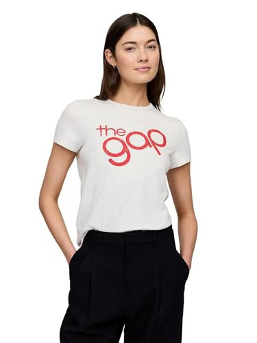 GAP Womens Favorite Crewneck Graphic Tee T-Shirt Pale Grey Heather Bc01 S | Amazon (US)