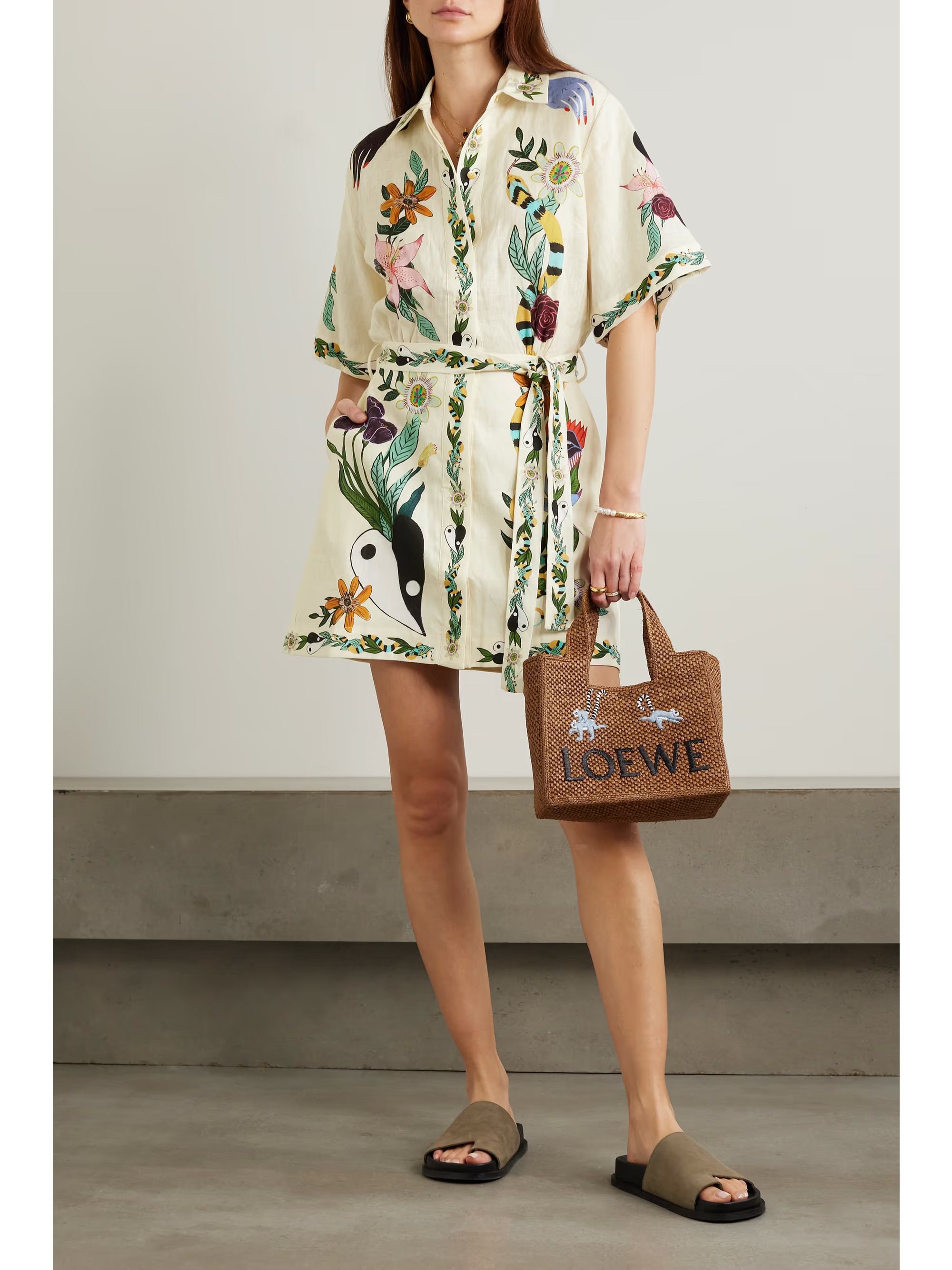 + Meagan Boyd belted printed linen mini shirt dress | NET-A-PORTER APAC
