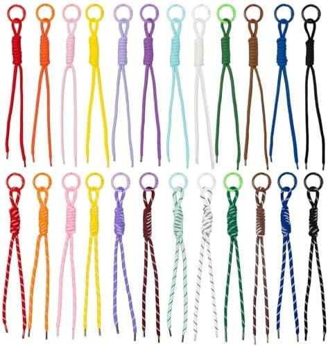 NEETUE 24PCS Cute Nylon Paracord Keychain with 24Pcs Key Rings Braided Rope Keychain Y2k Vintage ... | Amazon (CA)