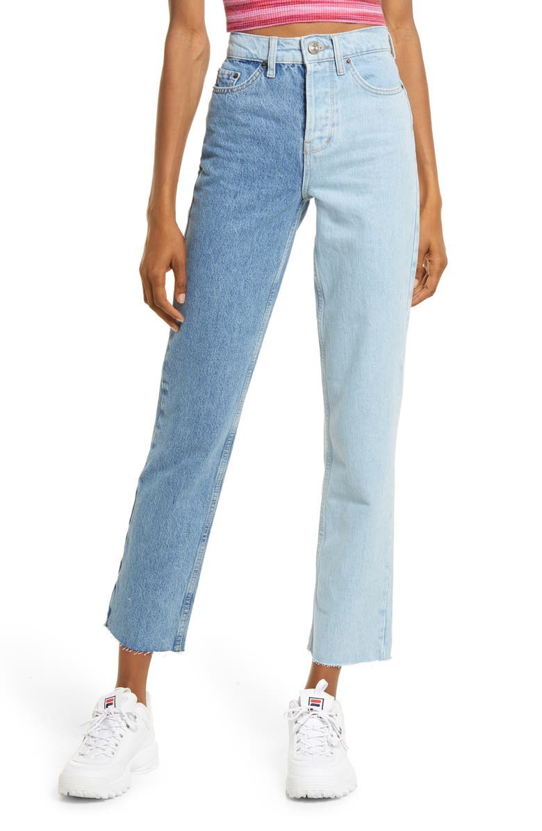 Two-Tone Pax High Waist Straight Leg Jeans | Nordstrom | Nordstrom